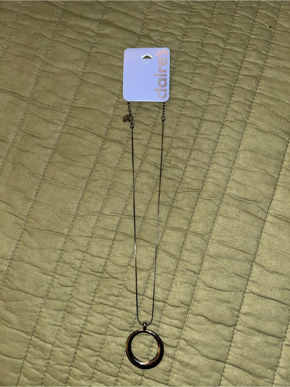 Claire's metallic Ring Pendant necklace